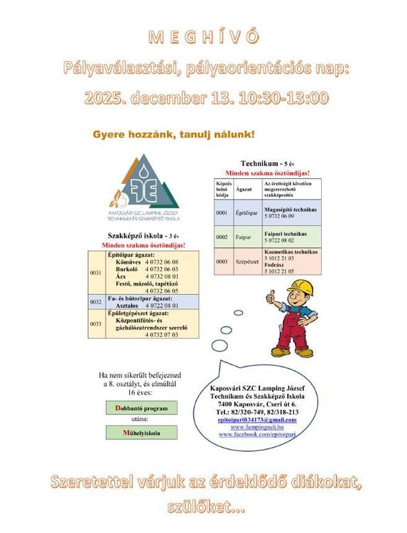 Pályaválasztási Nyílt Nap