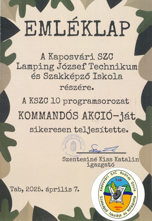KSZC10 - Kommandós akció - Tab