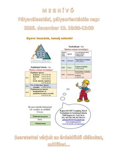 Pályaválasztási Nyílt Nap